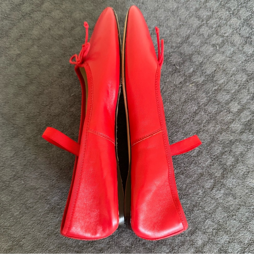 Loeffler Randall Leonie Red Leather Ballet Flats Size 9.5 - Picture 3 of 6
